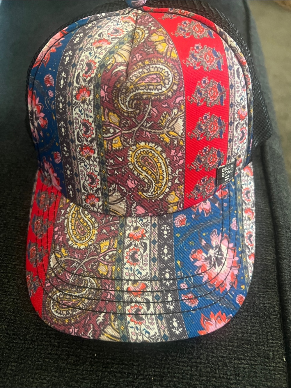 Billabong Multicolor Paisley Patchwork Trucker Hat